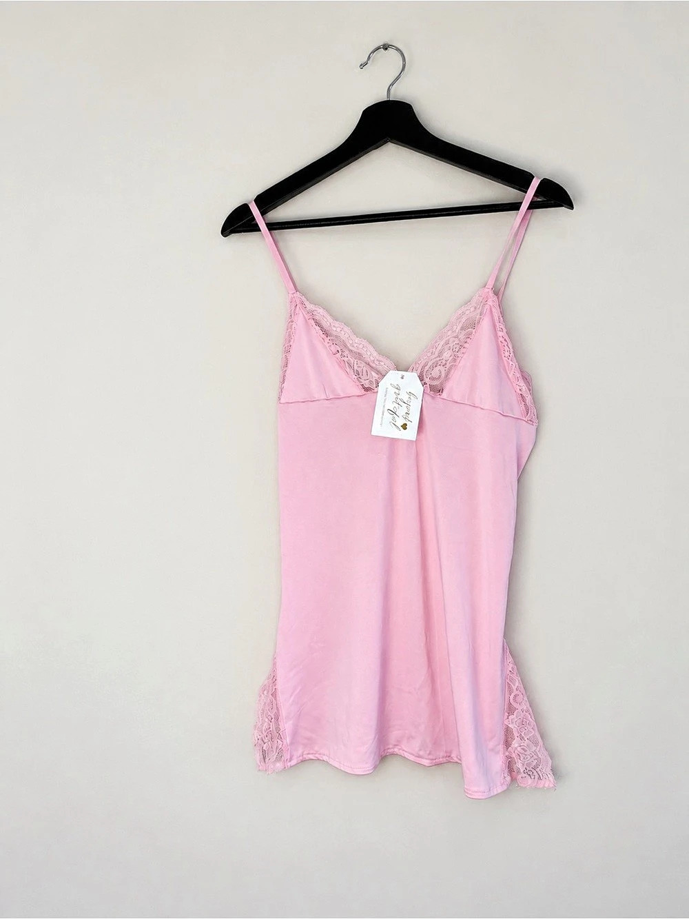 Pink Lace Trim Chemise NWT